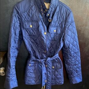 Banana Republic Quilted Belted Utility Jacket in Navy/Royal Blue M